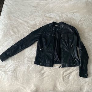 Black leather jacket